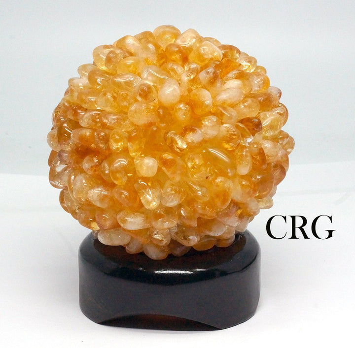Citrine Tumbled Lamp on Wood Base with Cord and Light Bulb (1 Piece) Size 4 to 5 Inches Crystal Home DecorCrystal River Gems