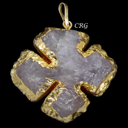 CRG Exclusive - 5 PENDANTS / Gold Plated Jasper & Quartz Mixed Pendants - Crystal River Gems