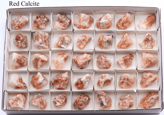 35 Piece Flat - Red Calcite / 1.5-2.5" AVG