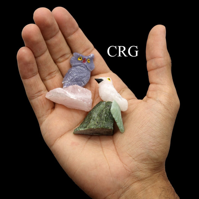 Crystal Bird on Rough Rock Base (1 Piece) Size 1.5 to 2 Inches Gemstone Bird