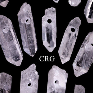 Crystal Quartz Drilled Points 1 to 1.75 Inches (10 Pieces)