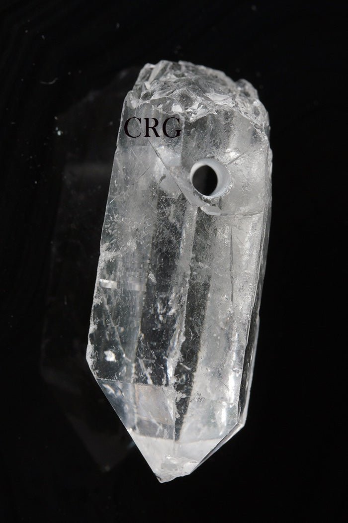 Crystal Quartz Drilled Points (5 Pieces) Size 1 to 1.75 Inches Drilled Crystal Jewelry Points