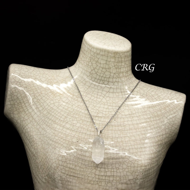 Crystal Quartz Natural Tip Pendant with Silver Bail (5 Pieces) Size 25 to 45 mm Faceted Gemstone CharmCrystal River Gems