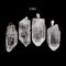 Crystal Quartz Point Pendant with Silver Plated Bail (4 Pieces) Size 1 to 2 Inches Clear Jewelry Charm - Crystal River Gems