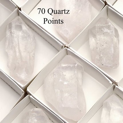Crystal Quartz Points Flat (1-2 in) (25-50 mm) Wholesale Crystal Lot (35 pcs) - Crystal River Gems