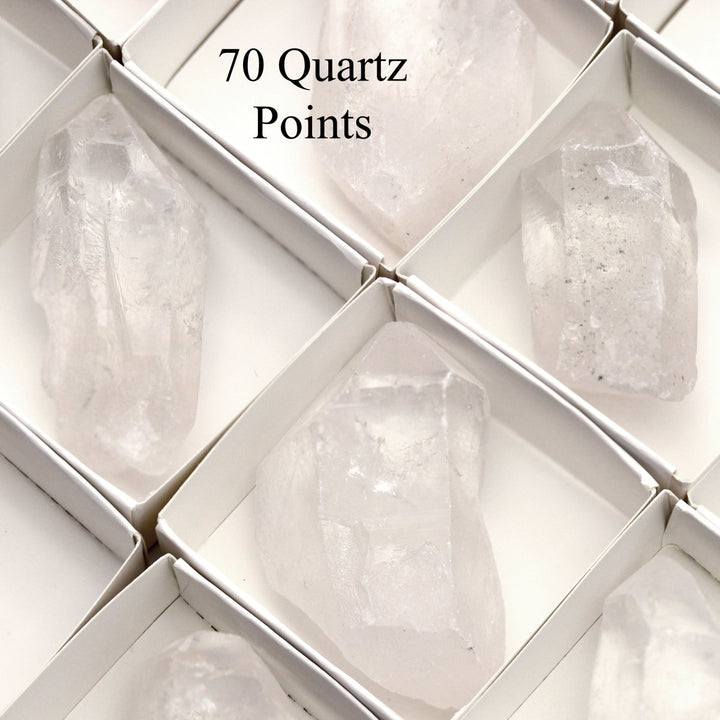 Crystal Quartz Points Flat (1-2 in) (25-50 mm) Wholesale Crystal Lot (35 pcs)