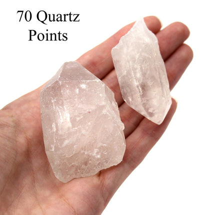 Crystal Quartz Points Flat (1-2 in) (25-50 mm) Wholesale Crystal Lot (35 pcs) - Crystal River Gems