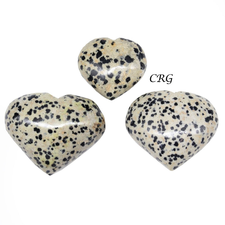 Dalmatian Jasper Puffy Heart (1 Piece) Size 1.5 Inches Polished Crystal Gemstone Carving