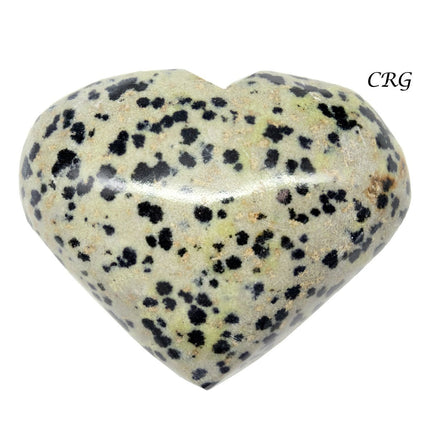 Dalmatian Jasper Puffy Heart (1 Piece) Size 1.5 Inches Polished Crystal Gemstone Carving