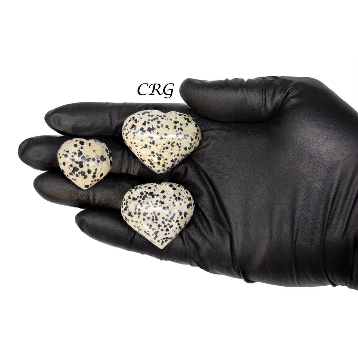 Dalmatian Jasper Puffy Heart (1 Piece) Size 1.5 Inches Polished Crystal Gemstone Carving