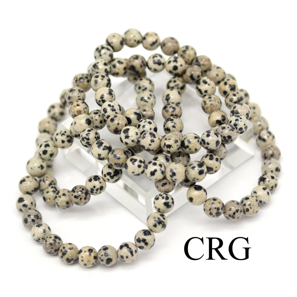 Dalmatian Jasper Stretch Bracelet (1 Piece) Size 8 mm Crystal Bead Jewelry