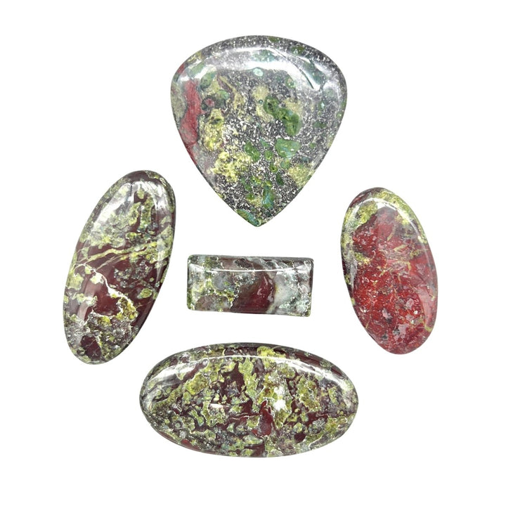 Dragon Blood Jasper Cabochons (75 Gram Lot) Jewelry Making Cabs Random Shapes And SizesCrystal River Gems