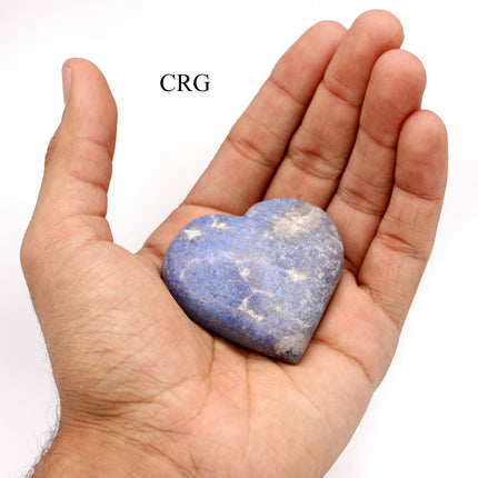 Dumortierite Puffy Heart (1 Piece) Size 50 to 60 mm Polished Crystal Gemstone