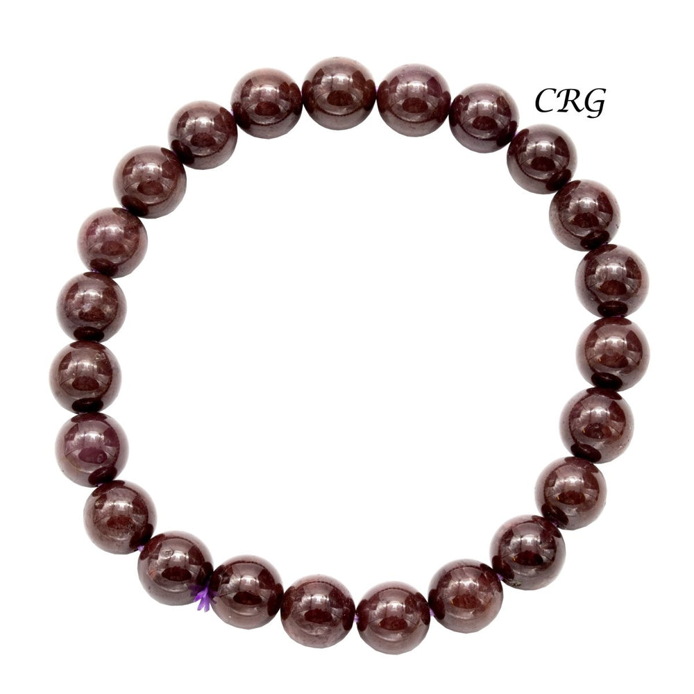 Garnet Star Bead Bracelet (1 Piece) Size 8 mm Crystal Stretch Jewelry
