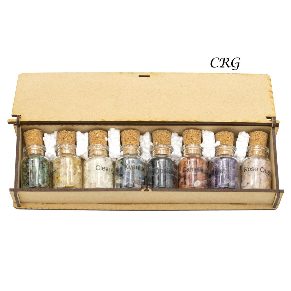 Gemstone Chips Bottle Box (8 Pieces) Size 1 Inch Crystal Chip AssortmentCrystal River Gems