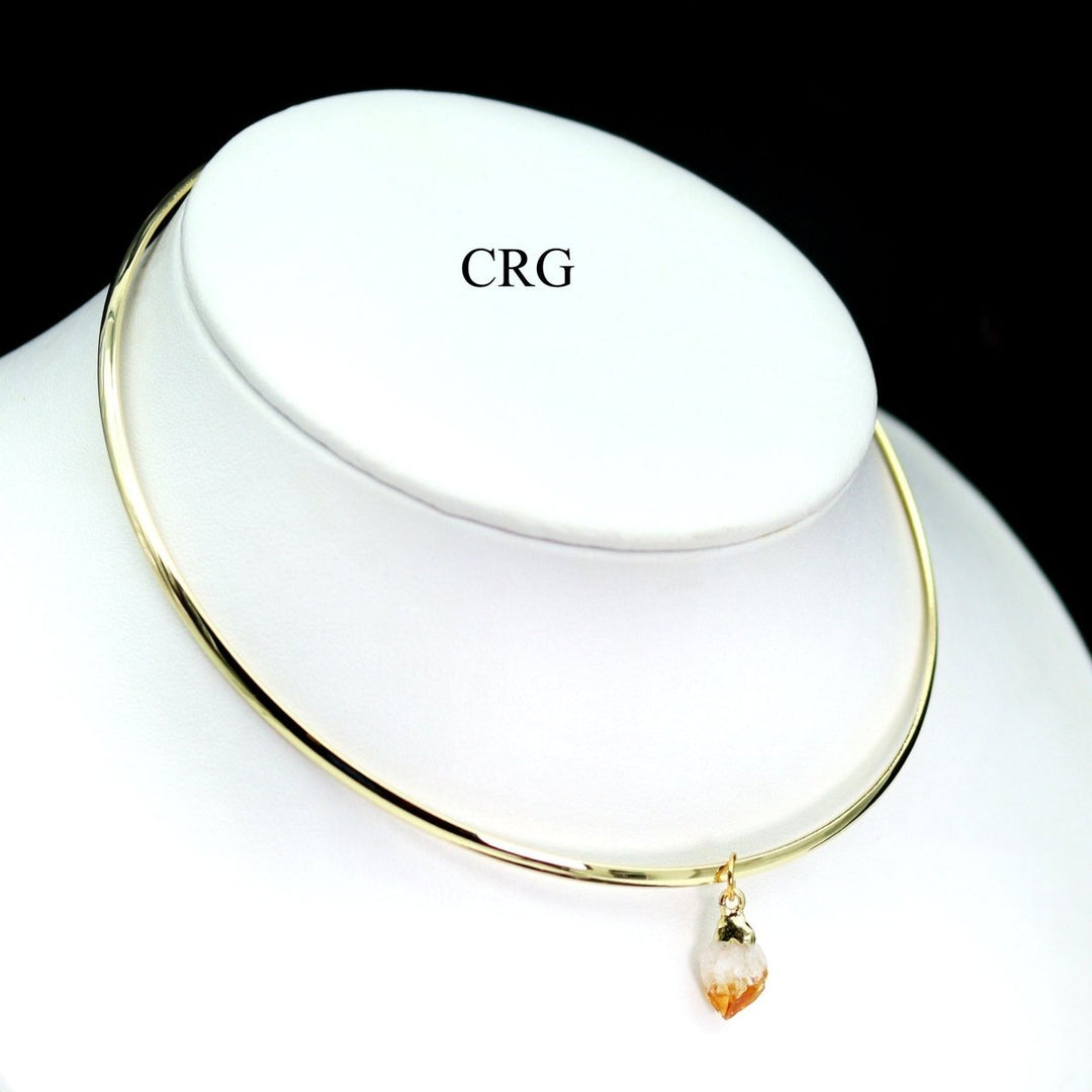 Gold - Plated Choker Hoop Necklace (1 Piece) Size 5.25 Inch Diameter JewelryCrystal River Gems