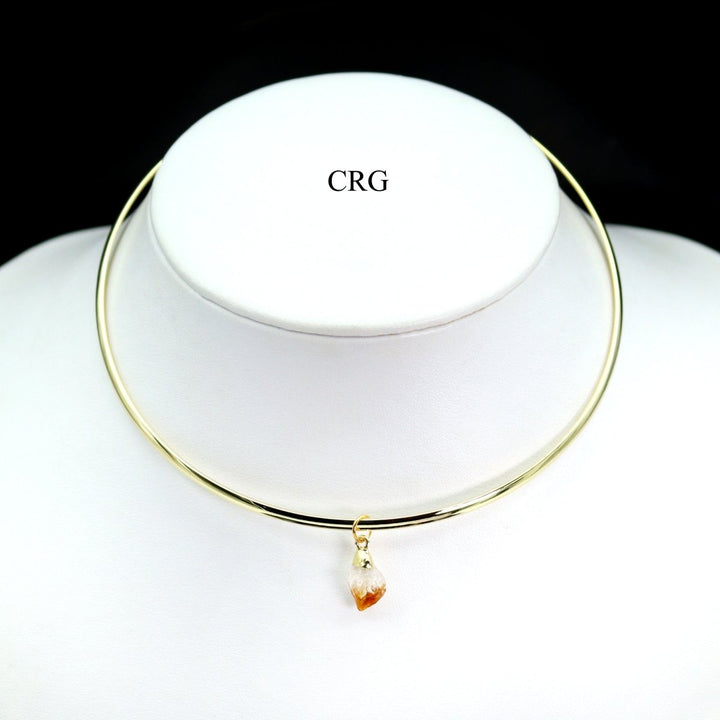 Gold - Plated Choker Hoop Necklace (1 Piece) Size 5.25 Inch Diameter JewelryCrystal River Gems