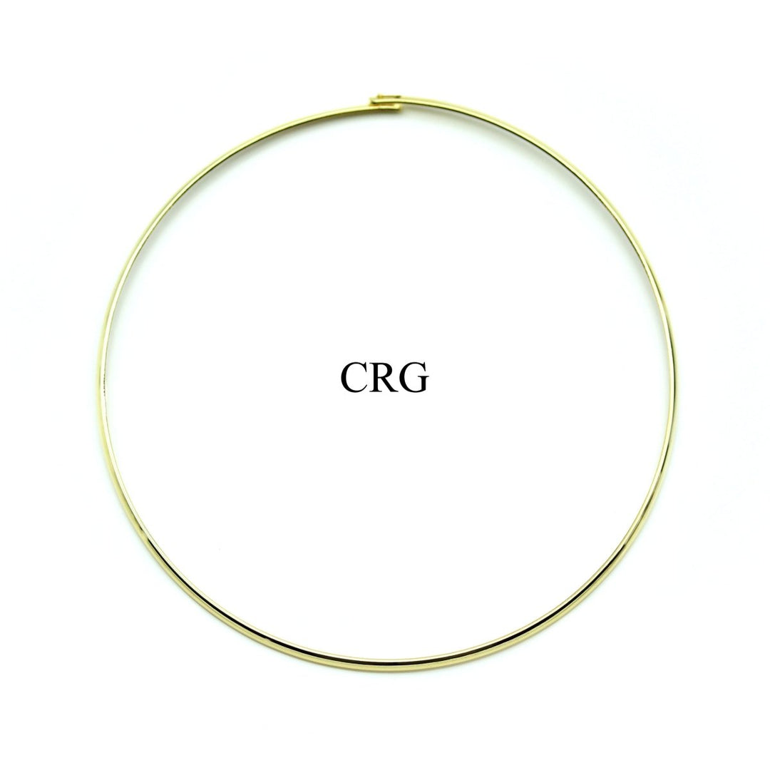 Gold - Plated Choker Hoop Necklace (1 Piece) Size 5.25 Inch Diameter JewelryCrystal River Gems