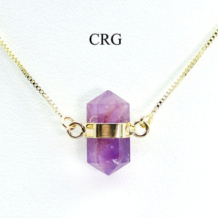Gold-Plated Mini Bi-Terminated Amethyst Necklace