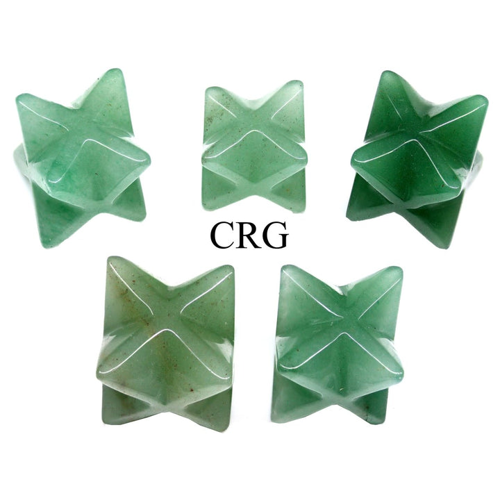 Green Aventurine Mini Merkaba Stars (5 Pieces) Size 18 mm Small Crystal Carvings