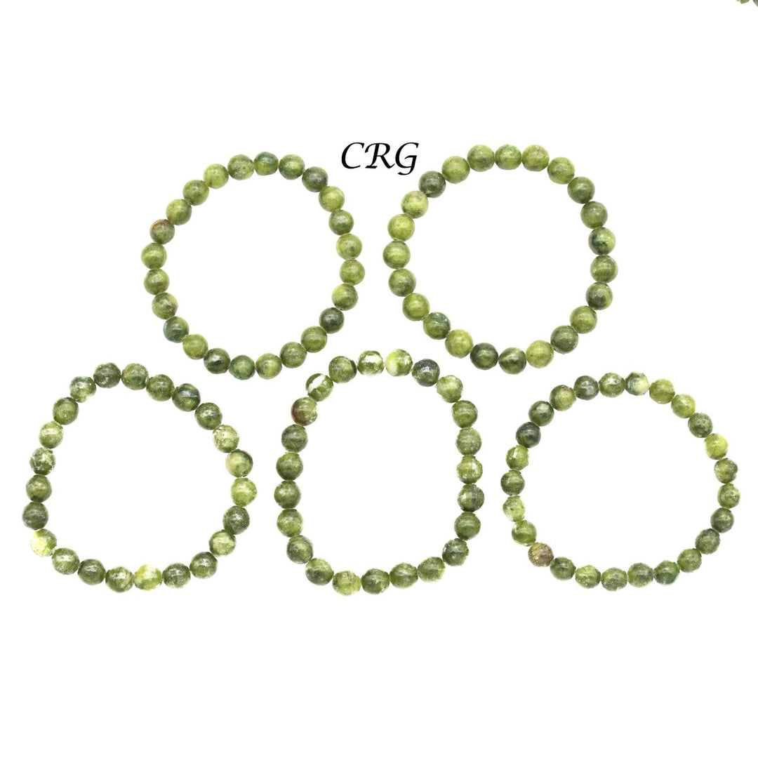 Green Jade Bracelet (1 Piece) Size 8 mm Crystal Bead Stretch Jewelry
