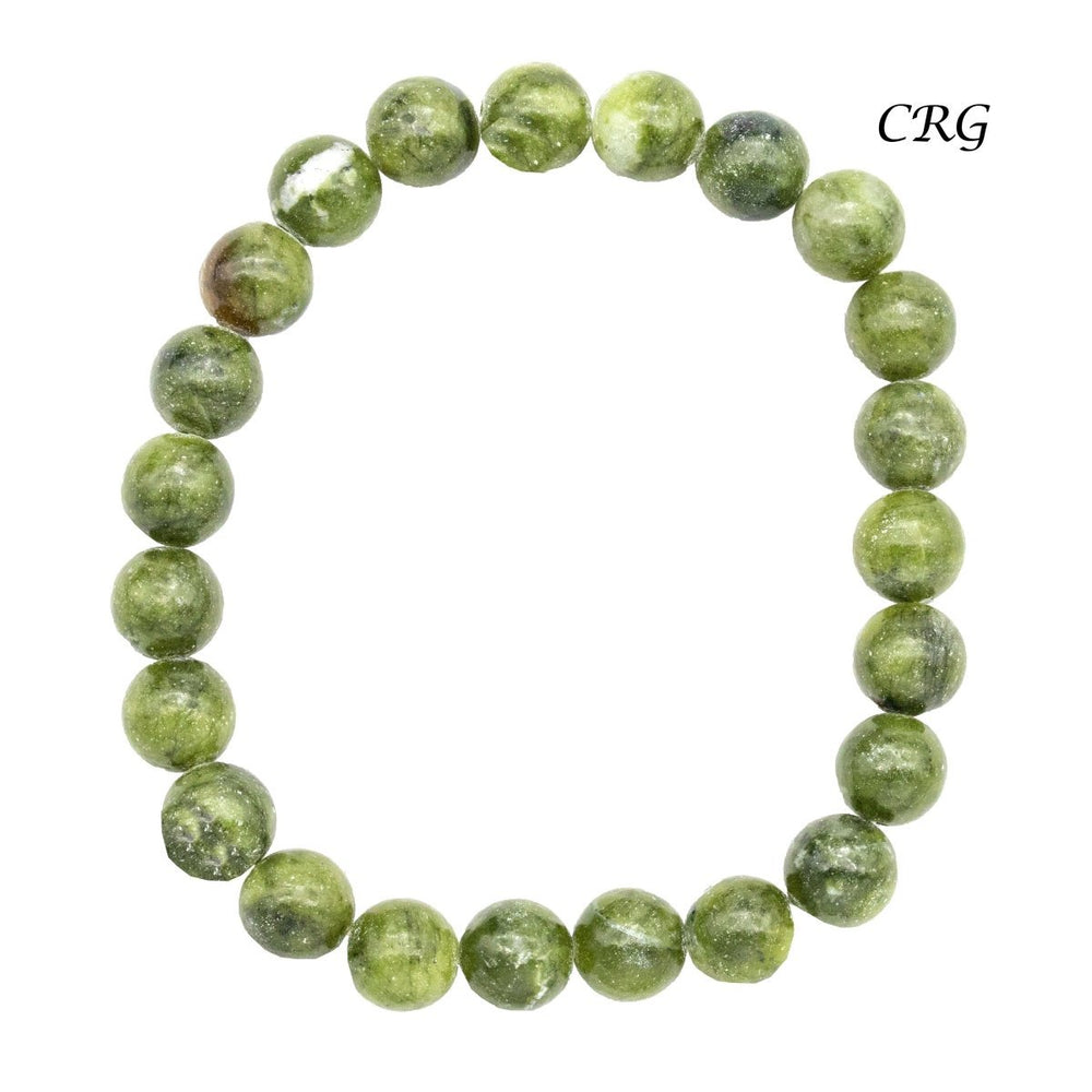 Green Jade Bracelet (1 Piece) Size 8 mm Crystal Bead Stretch Jewelry