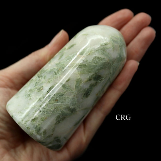 Green Kyanite Freeform (3-5 Inches) (1 Pc) Polished Green Standing Boulder Sculpture - Crystal River Gems