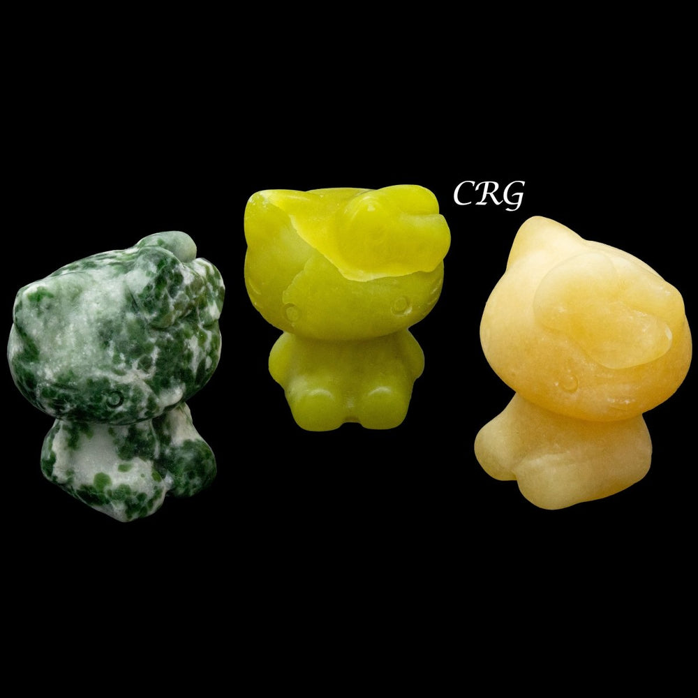 Sitting Kitty Mixed Gemstones Carving Set of 4Crystal River Gems