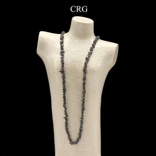 Hematite Strand Chip Necklace - 32" - QTY 1Crystal River Gems