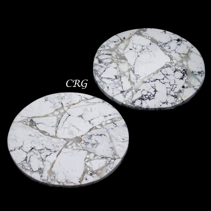 Howlite Resin Coaster (4 in) Flat Crystal Home Decor (1 pc)