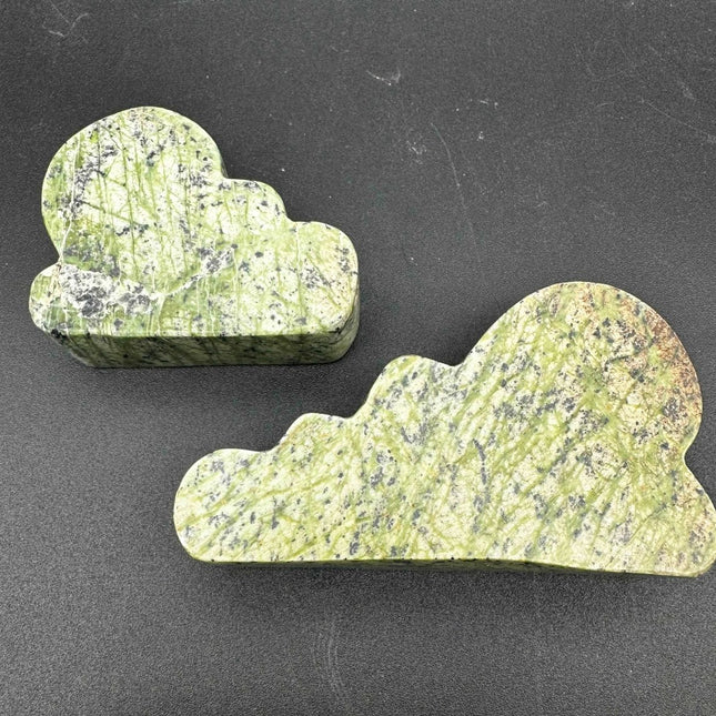 Jungle Green Jade Clouds (1 Kilogram) 1.5 to 3.5 Inches Polished Standing Gemstone Shapes - Crystal River Gems