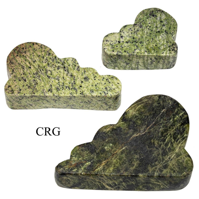 Jungle Green Jade Clouds (1 Kilogram) 1.5 to 3.5 Inches Polished Standing Gemstone Shapes - Crystal River Gems
