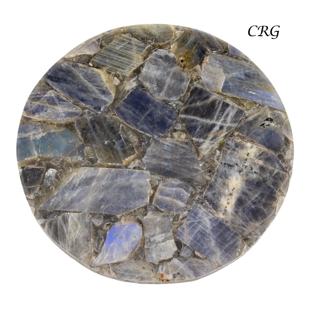 Labradorite Resin Coaster (1 Piece) Size 4 Inches Round Crystal Gemstone Home Decor