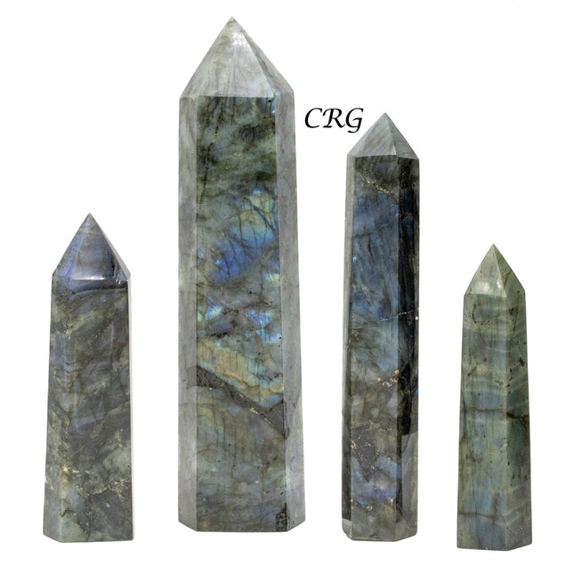 Labradorite Towers Large (1 Piece) Size 8 to 9 Inches High-Flash Gemstone Tower Points - Crystal River Gems