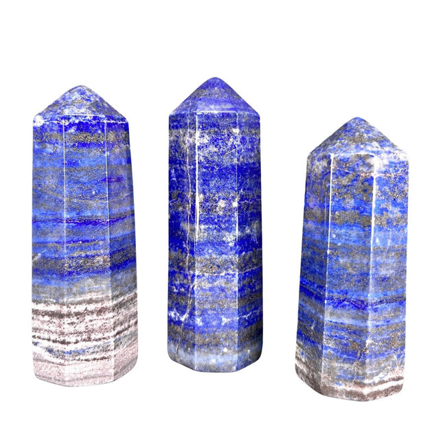 Lapis Lazuli Hex Tower (1 Kilo) Hand Carved Polished Gemstone Decor
