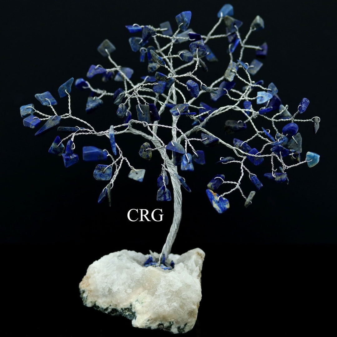 Lapis Tree On Crystal Cluster w/ Silver WireCrystal River Gems