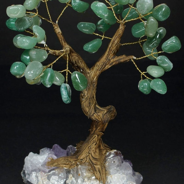 Large Brazilian Green Aventurine Tree w/Crystal Base (5.5"-6.5") - Crystal River Gems