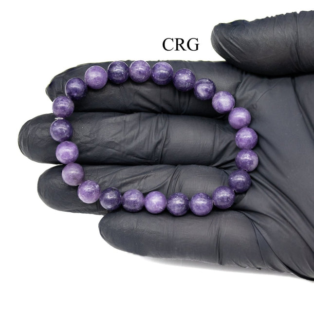 Lepidolite Tumbled Bracelet (1 Piece) Size 8 mm Crystal Bead Stretch Jewelry - Crystal River Gems