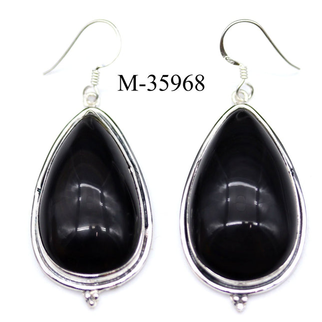 M-35968 - 925 Sterling Silver Rainbow Obsidian Pendants / 22g - Crystal River Gems