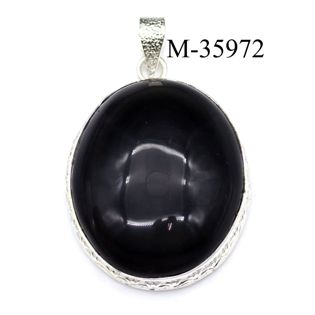 M-35972 - 925 Sterling Silver Rainbow Obsidian Pendants / 22g