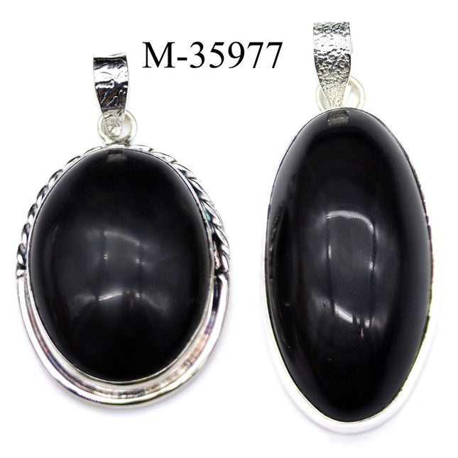 M-35977 - 925 Sterling Silver Rainbow Obsidian Pendants / 28g - Crystal River Gems
