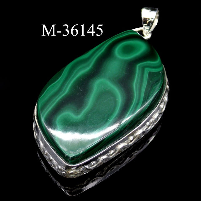 M-36145 - Malachite 925 Sterling Jewelry - Crystal River Gems