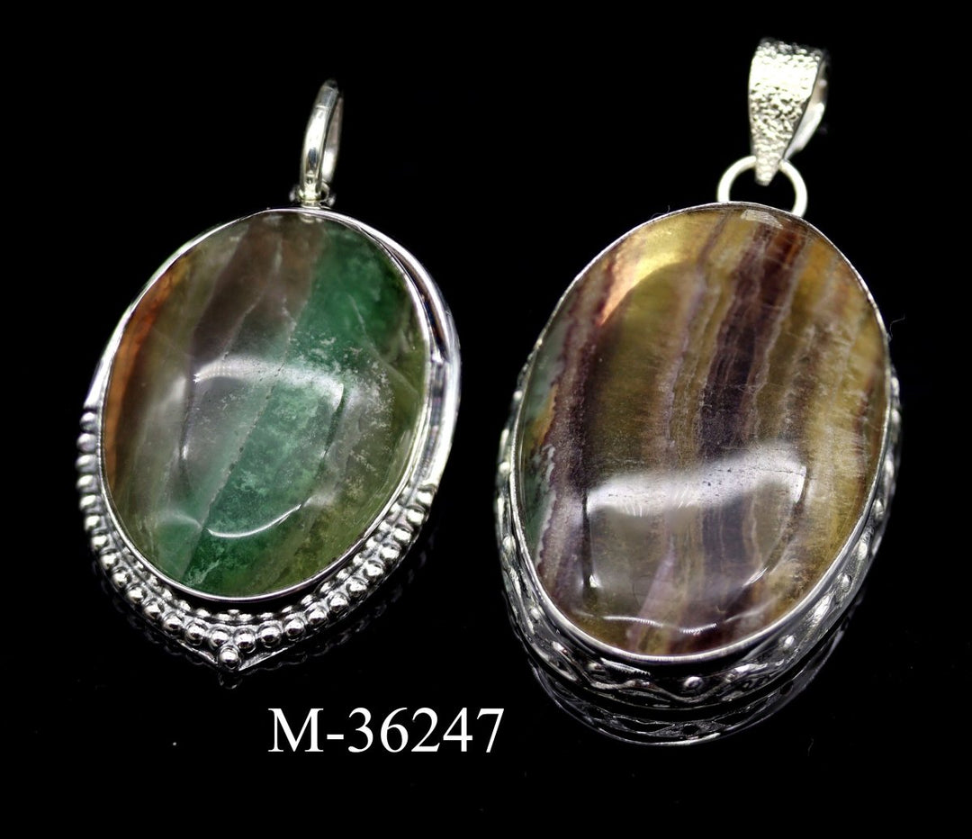 M-36247 - 925 Sterling Silver Rainbow Fluorite Jewelry / 29.4g