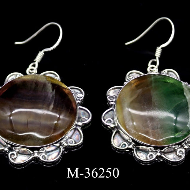 M-36250 - 925 Sterling Silver Rainbow Fluorite Jewelry / 26.8g - Crystal River Gems