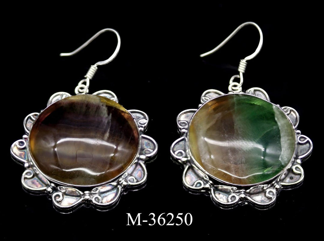 M-36250 - 925 Sterling Silver Rainbow Fluorite Jewelry / 26.8g