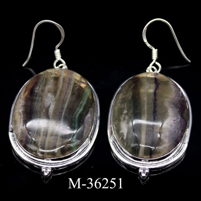 M-36251 - 925 Sterling Silver Rainbow Fluorite Jewelry / 24.3g - Crystal River Gems