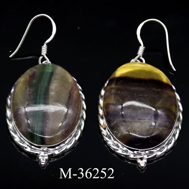 M-36252 - 925 Sterling Silver Rainbow Fluorite Jewelry / 25.5g - Crystal River Gems