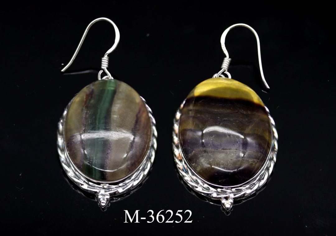 M-36252 - 925 Sterling Silver Rainbow Fluorite Jewelry / 25.5g