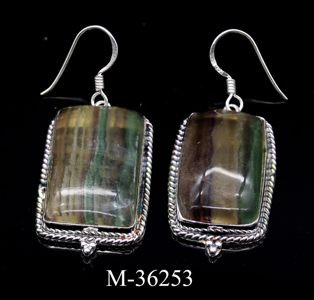 M-36253 - 925 Sterling Silver Rainbow Fluorite Jewelry / 21.5g