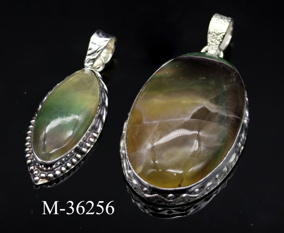 M-36256 - 925 Sterling Silver Rainbow Fluorite Jewelry / 26.4g